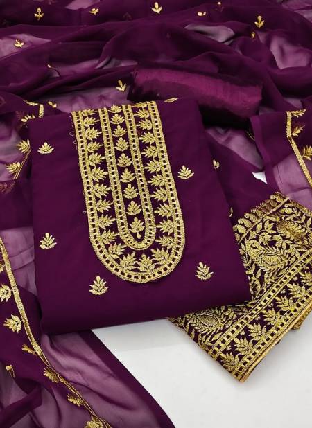 Purple Colour RAHUL NX 518 New Latest Designer Georgette Dress Material Collection 518 A